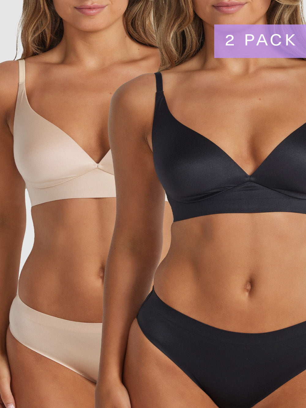 2-pack Ultrasoft Plunge Wirefree Bra - UL013