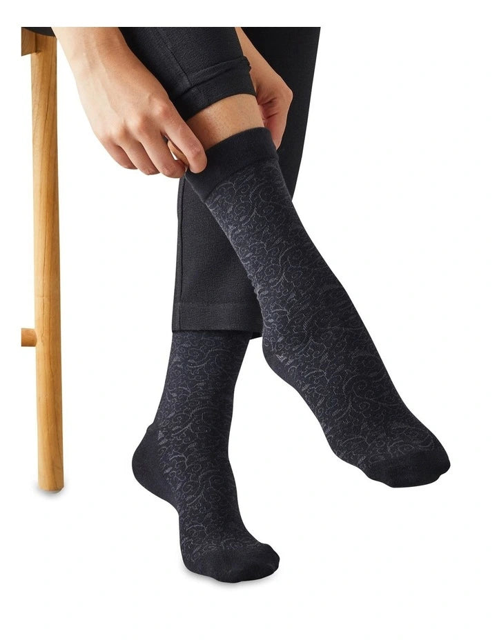 Simon de Winter - 2 Pack Women's Circulation Comfort Cotton Crew Socks