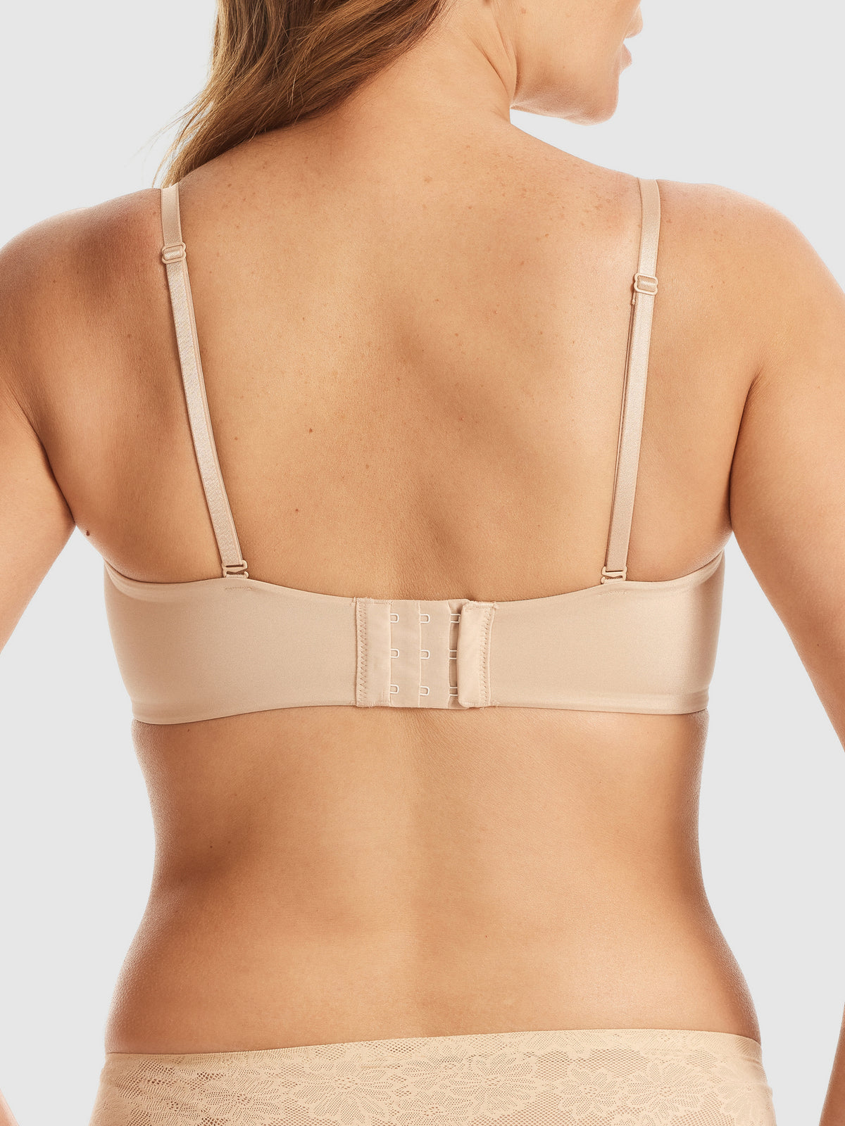 Attitude Strapless Bandeau Bra in Nude by Fine Lines Lingerie - Back Regular Straps