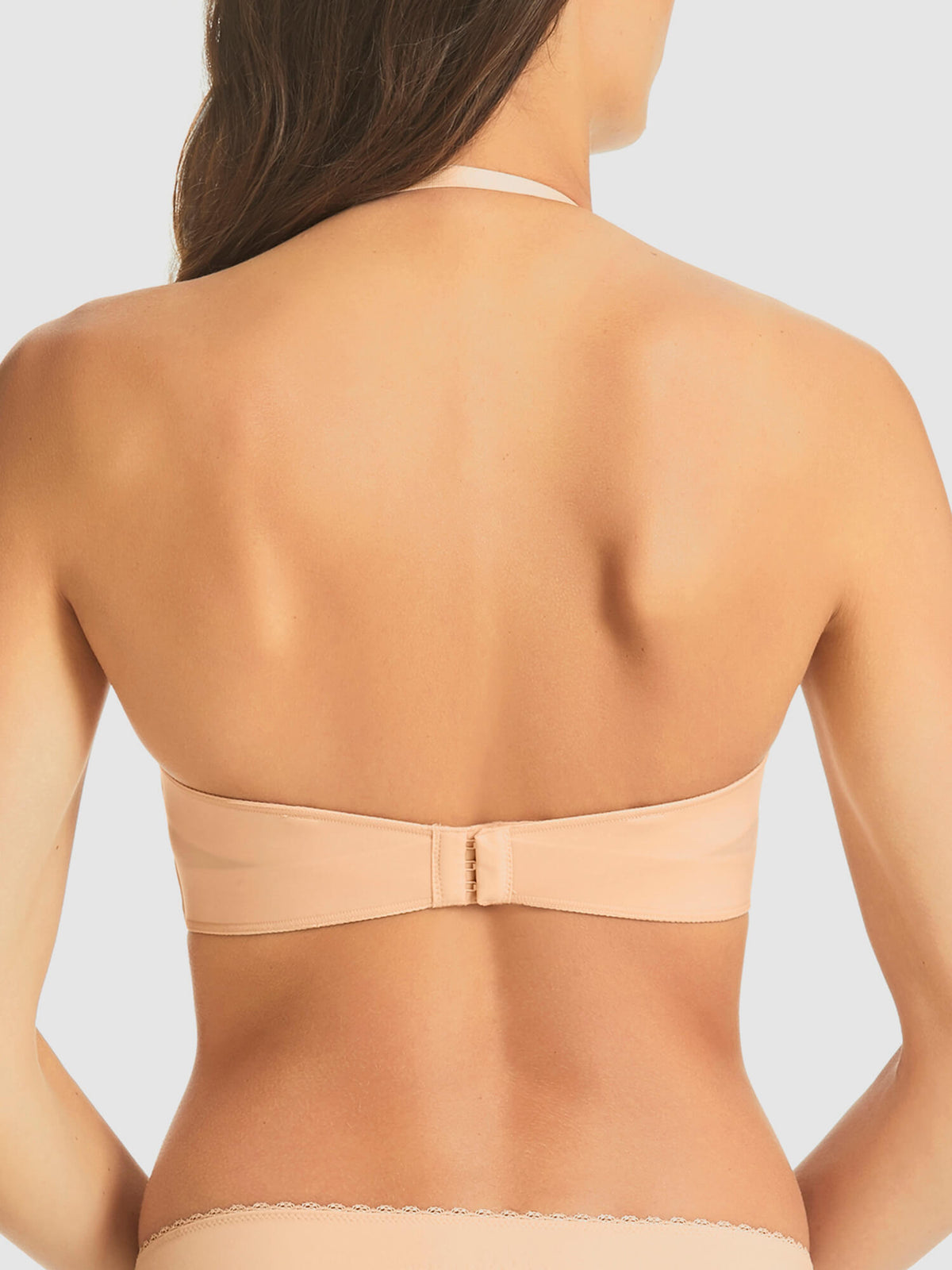 Memory Strapless Bra in Nude by Fine Lines Lingerie - Back Halter Neck Straps