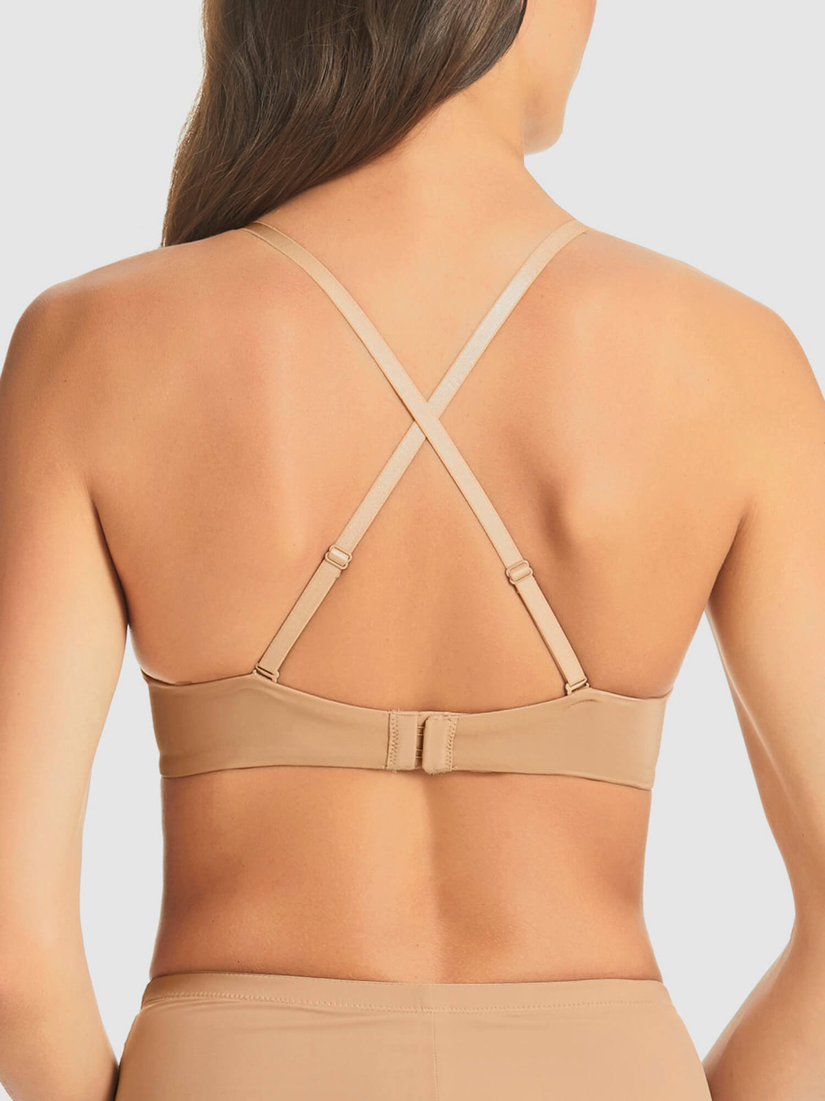 Refined 5 Way Convertible Push Up Bra in Nude by Fine Lines Lingerie - Back Crossed Straps