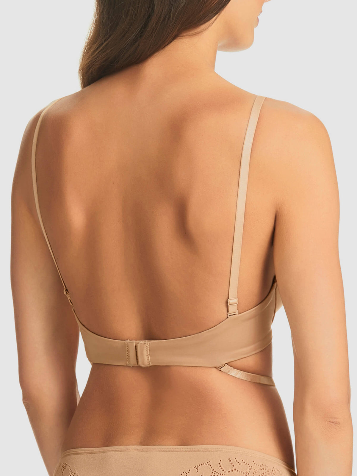 Refined 5 Way Convertible Push Up Bra in Nude by Fine Lines Lingerie - Side Extreme Low Regular Straps