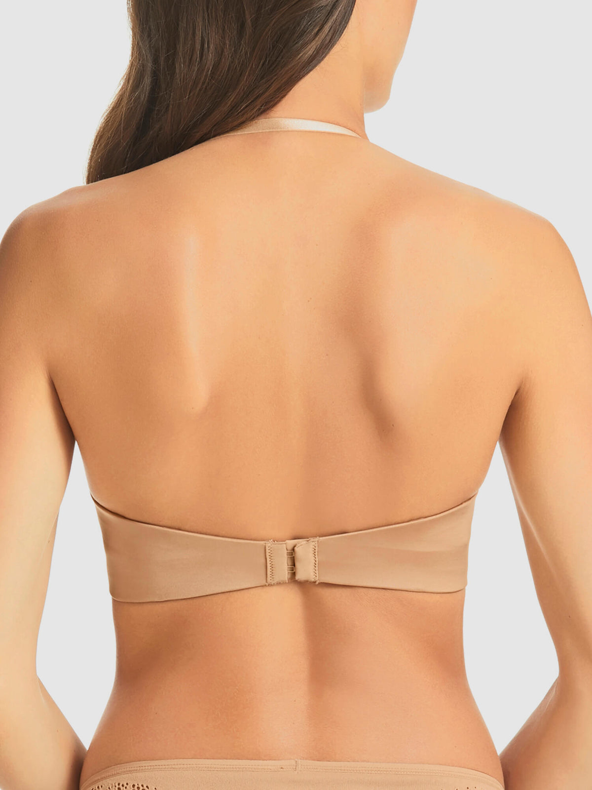 Refined 6-Way Low Cut Strapless Bra in Nude by Fine Lines Lingerie - Back Halter Neck Strap