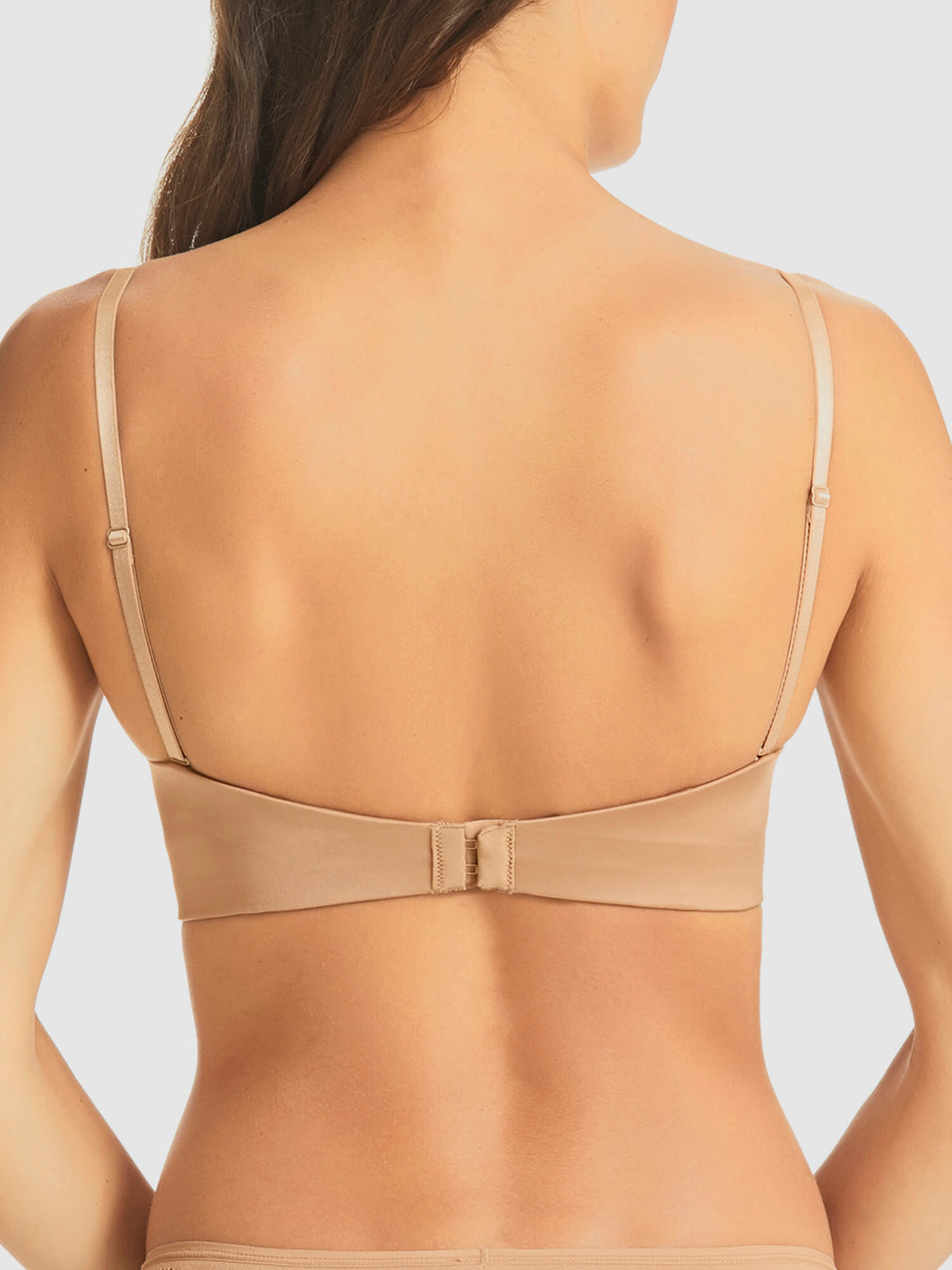 Refined 6-Way Low Cut Strapless Bra in Nude by Fine Lines Lingerie - Back Wide Straps