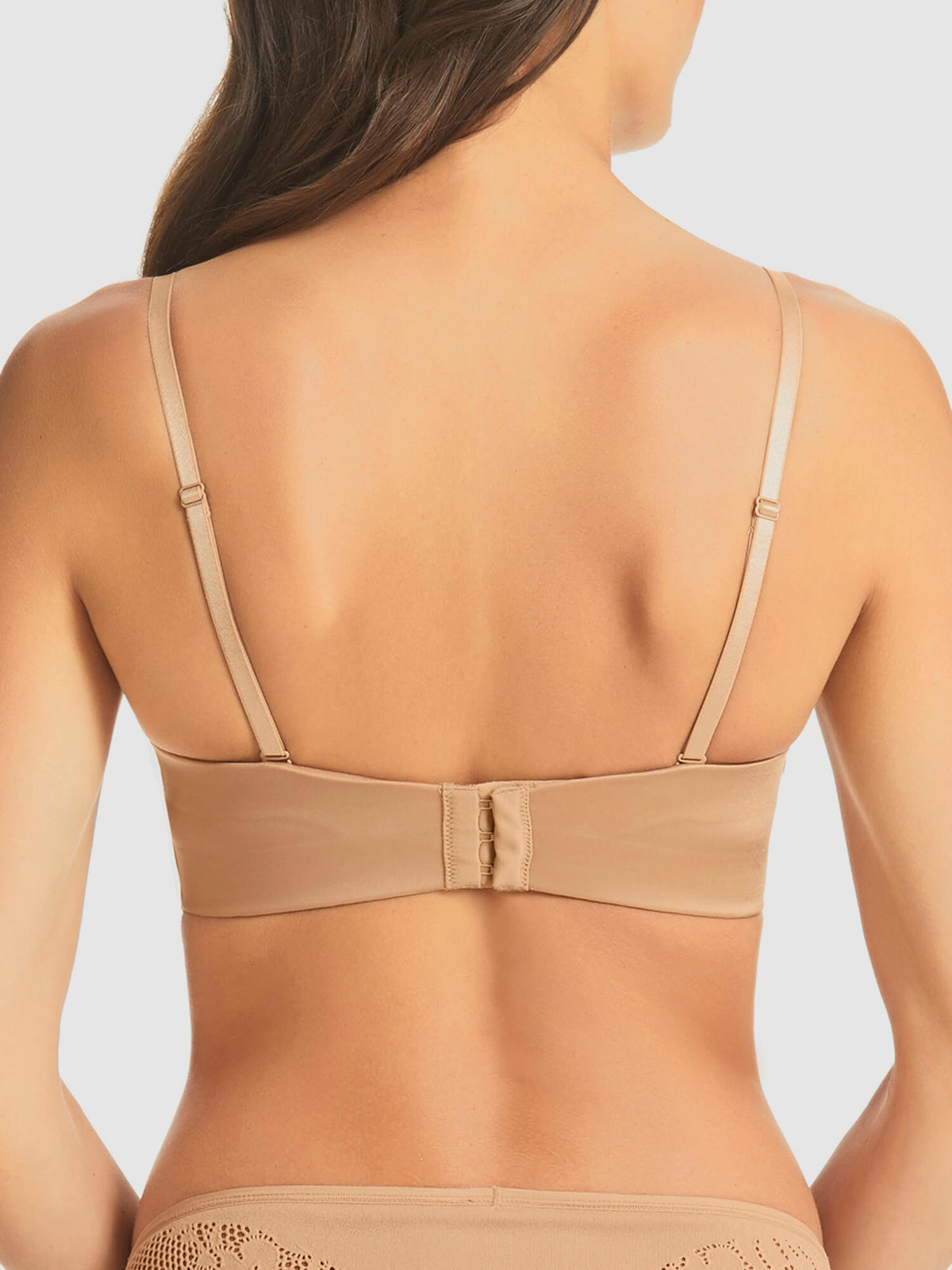Refined Wireless Strapless Bra in Nude by Fine Lines Lingerie - Back Regular Straps