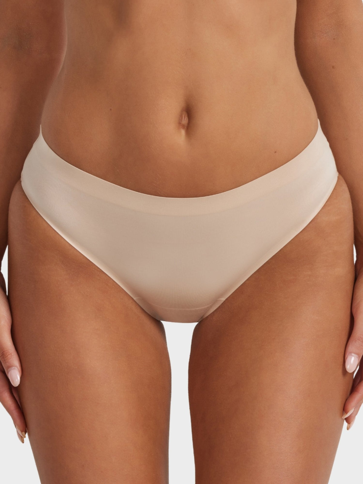 Fine Lines Lingerie Ultrasoft Bikini in Powder with mid-rise fit and smooth finish
