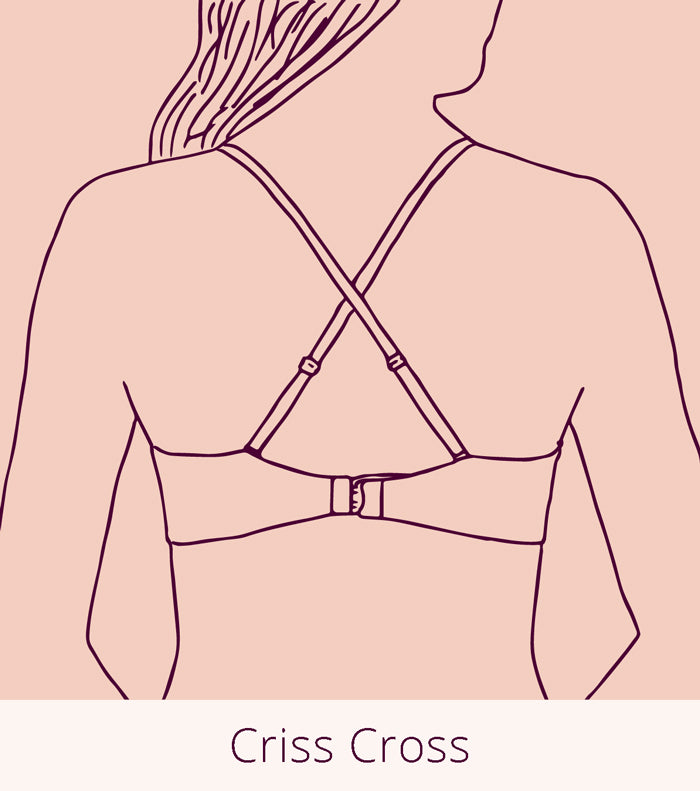 Criss cross back convertible bra