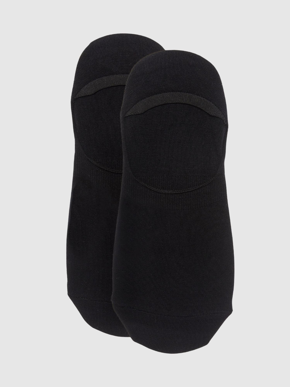 Simon De Winter Bamboo Plain Liner Socks in Black - machine finished no-show detail