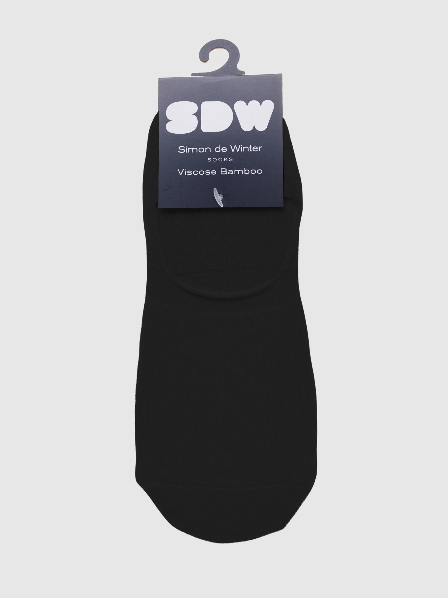 Simon De Winter 2-Pack Bamboo Plain Liner Socks in Black - no-show finish