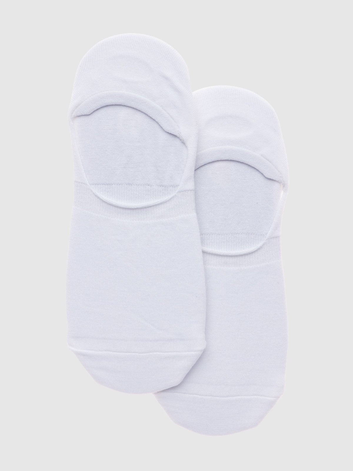 Simon De Winter 2-Pack Bamboo Plain Liner Socks in White - no-show finish