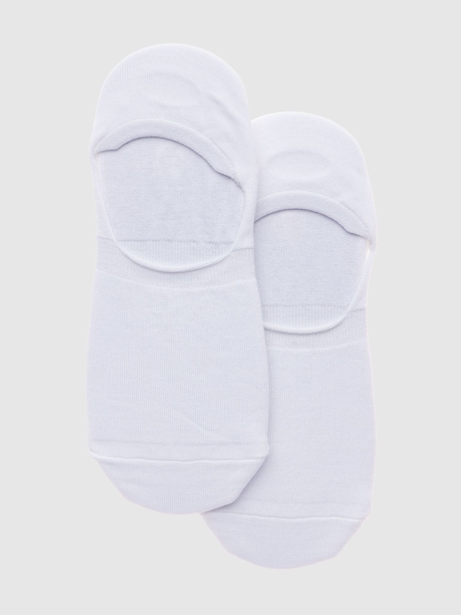 Simon De Winter 2-Pack Bamboo Plain Liner Socks in White - no-show finish