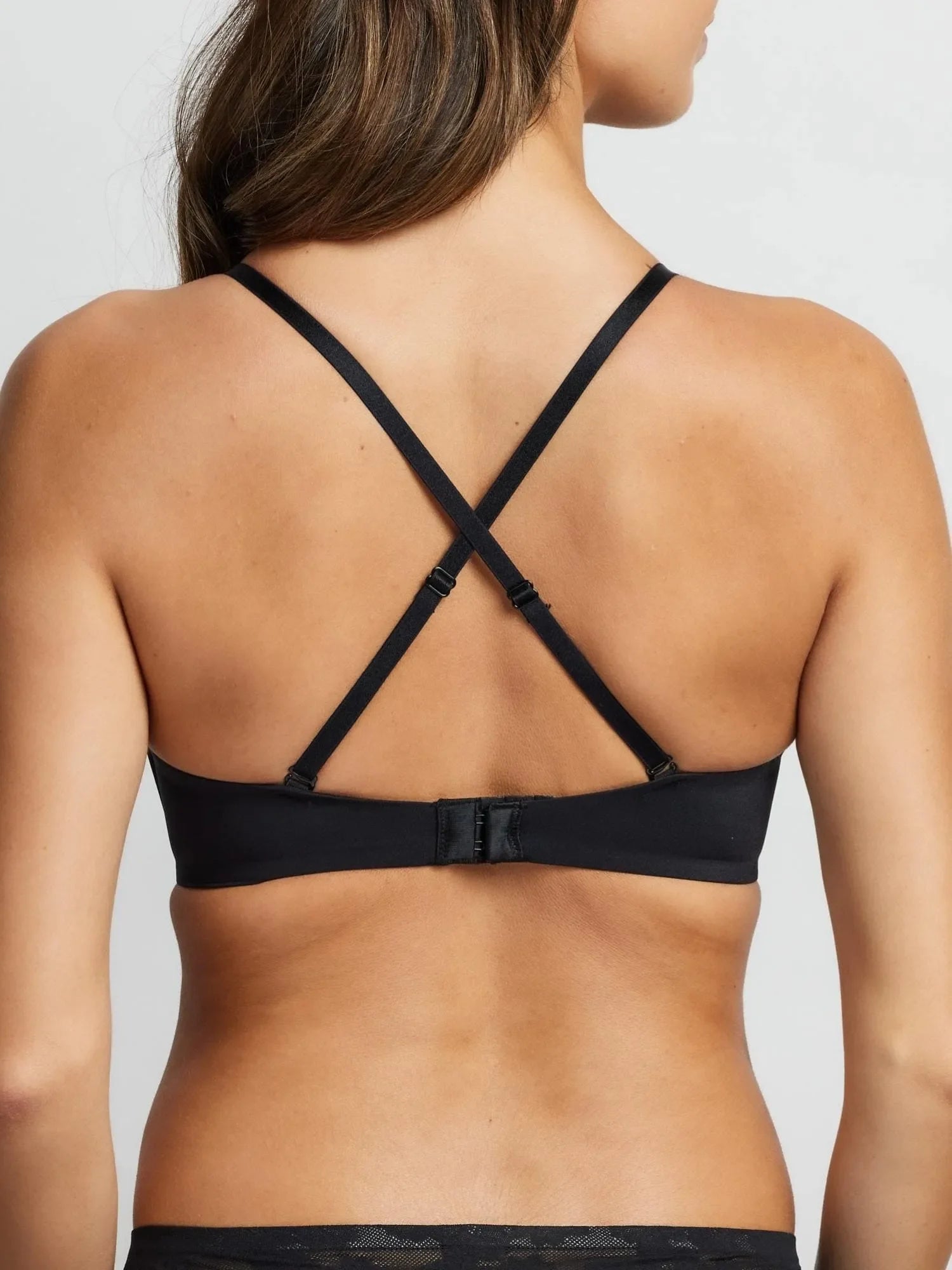 Attitude Wireless Plunge Bra in Black by Fine Lines Lingerie - Front