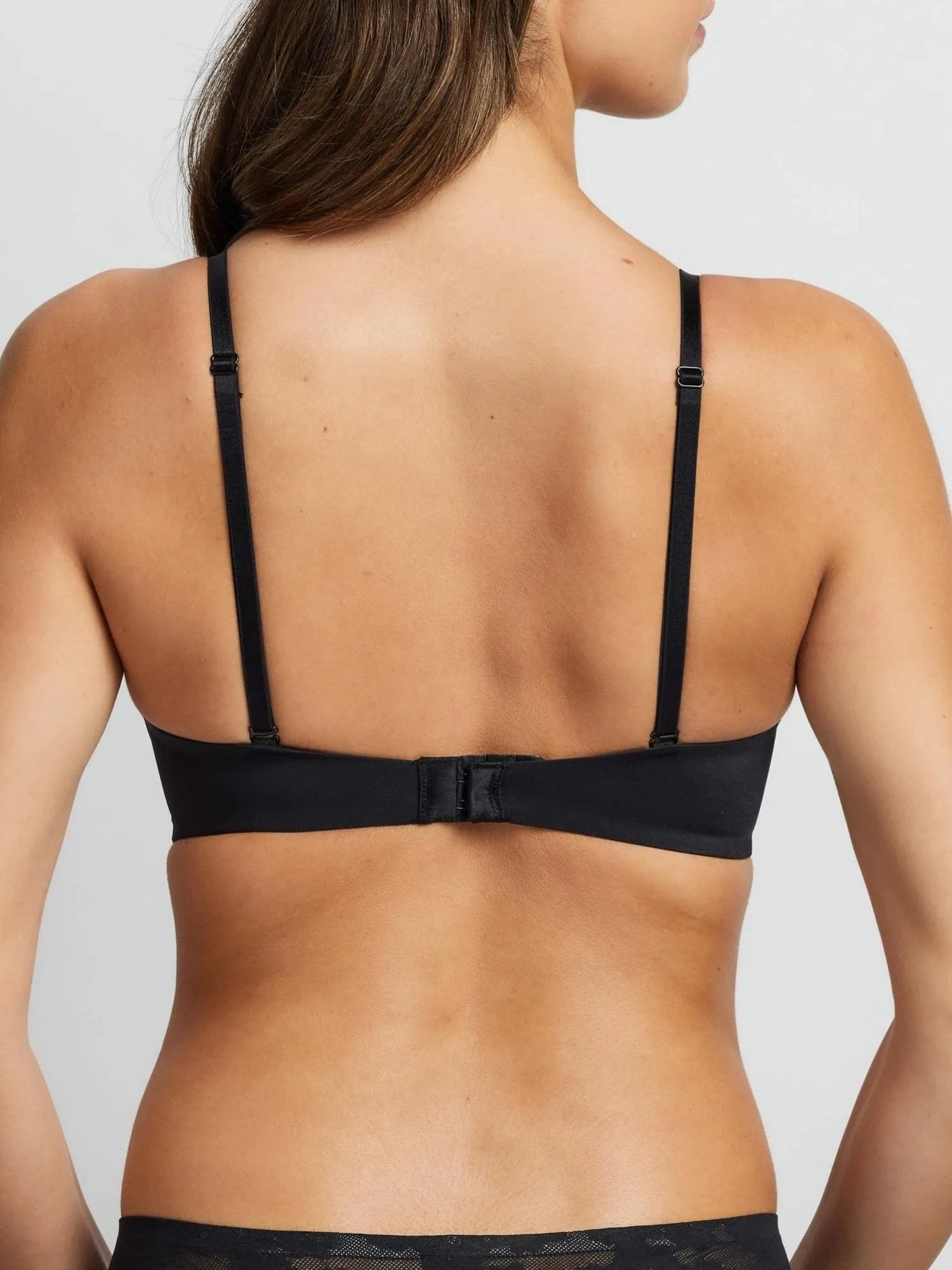 Attitude Wireless Plunge Bra in Black by Fine Lines Lingerie - Front