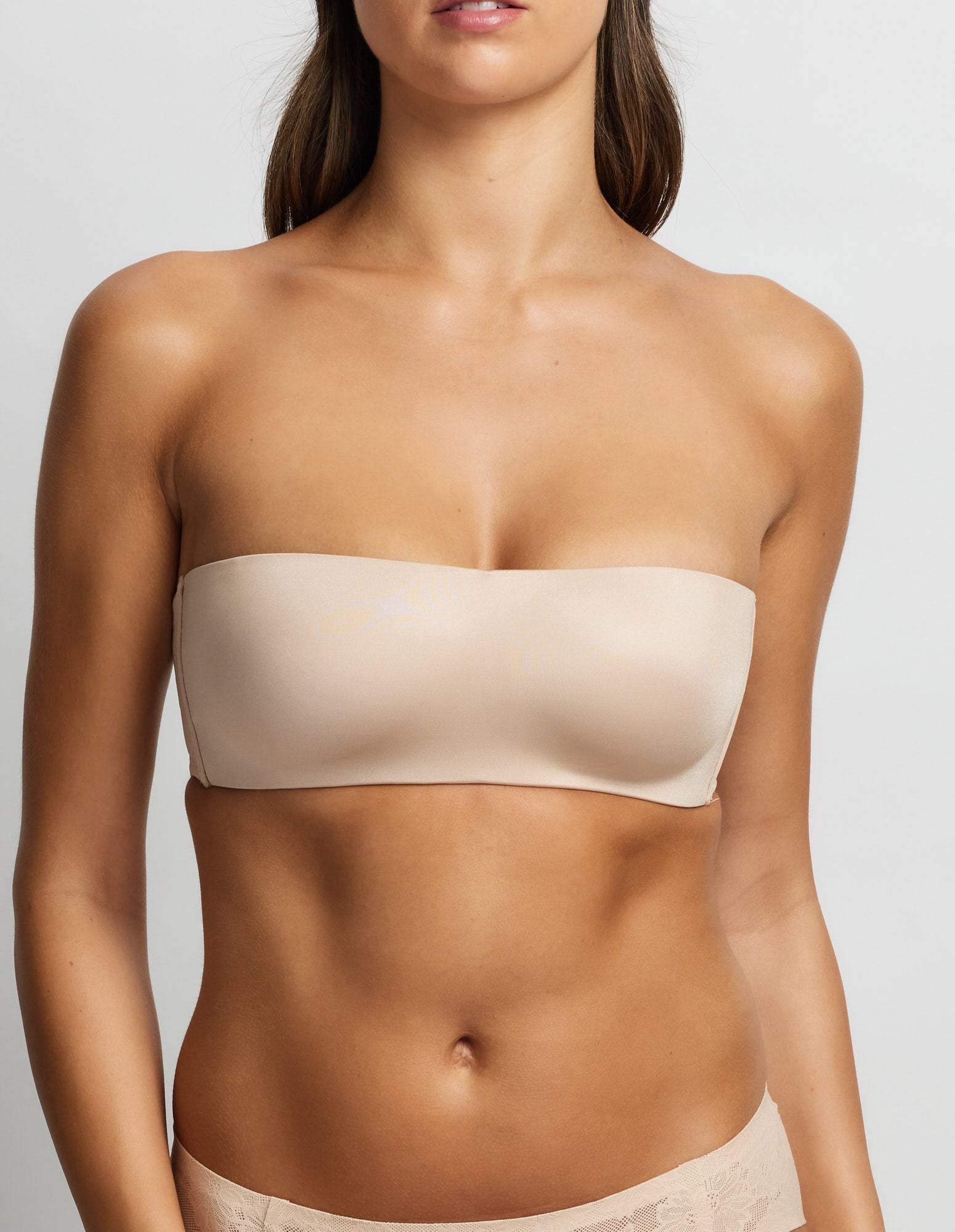 Attitude Strapless Bandeau Bra in Nude by Fine Lines Lingerie - Front