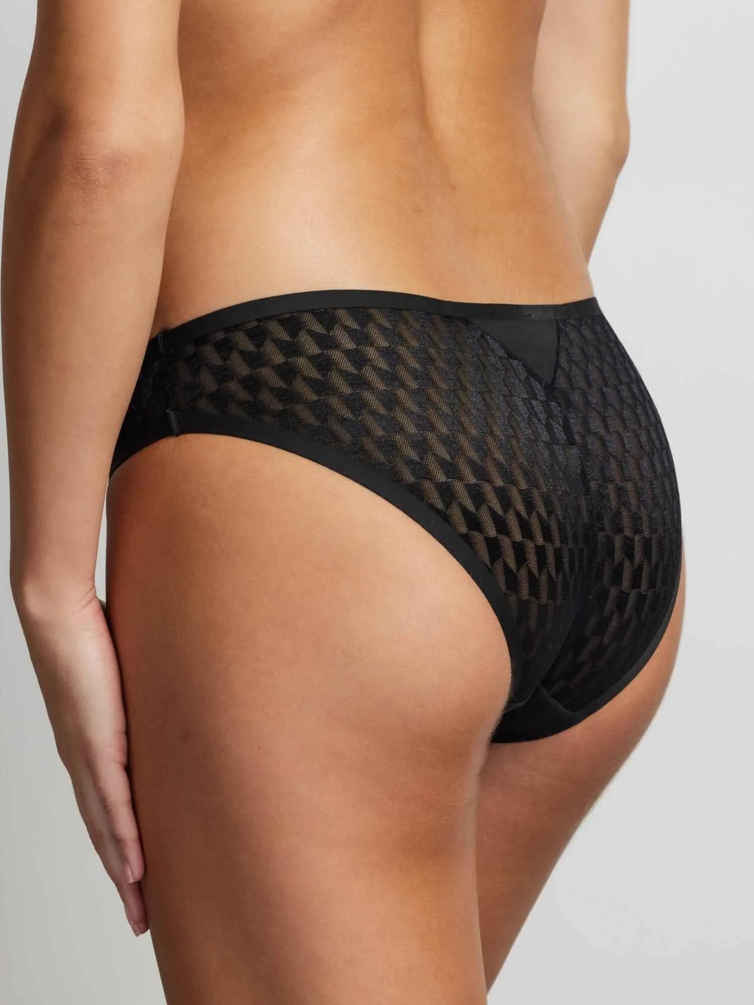 New Graphic Mesh Brief Underwear in Black by Fine Lines Lingerie
