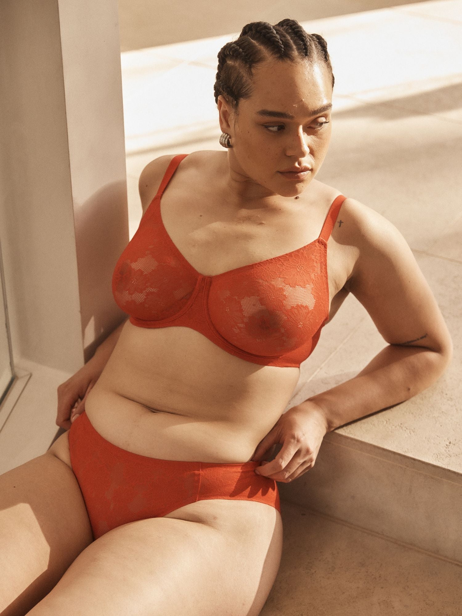 NEW Weightless Underwire Lace Bra in Red by Fine Lines Lingerie