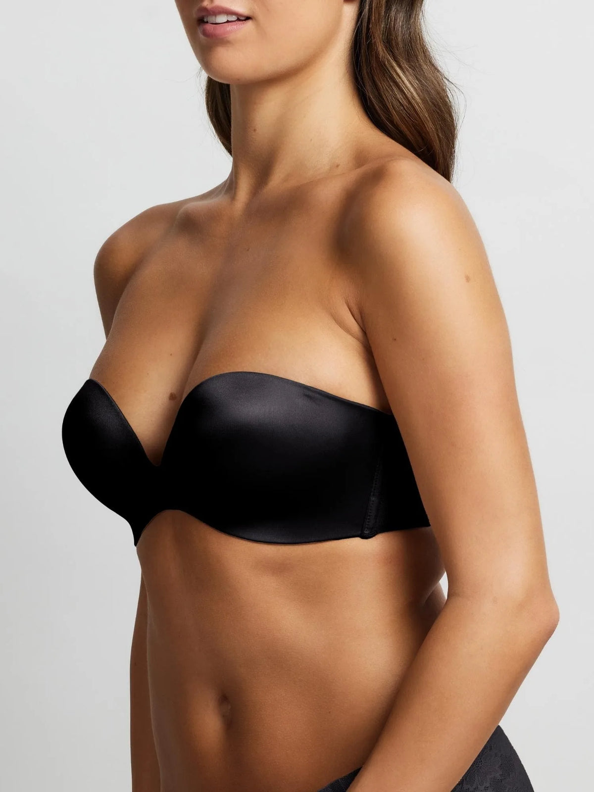 Refined Wireless Strapless Bra in Black by Fine Lines Lingerie