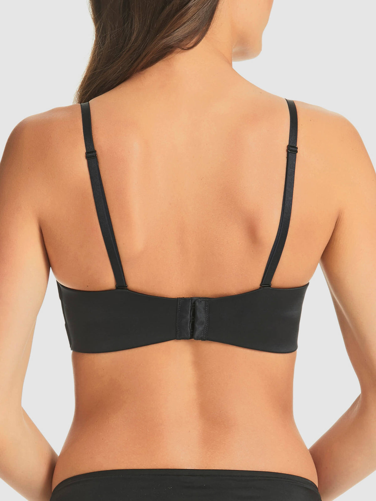 Refined Super Boost Strapless Bra in Black by Fine Lines Lingerie - Back Regular Straps
