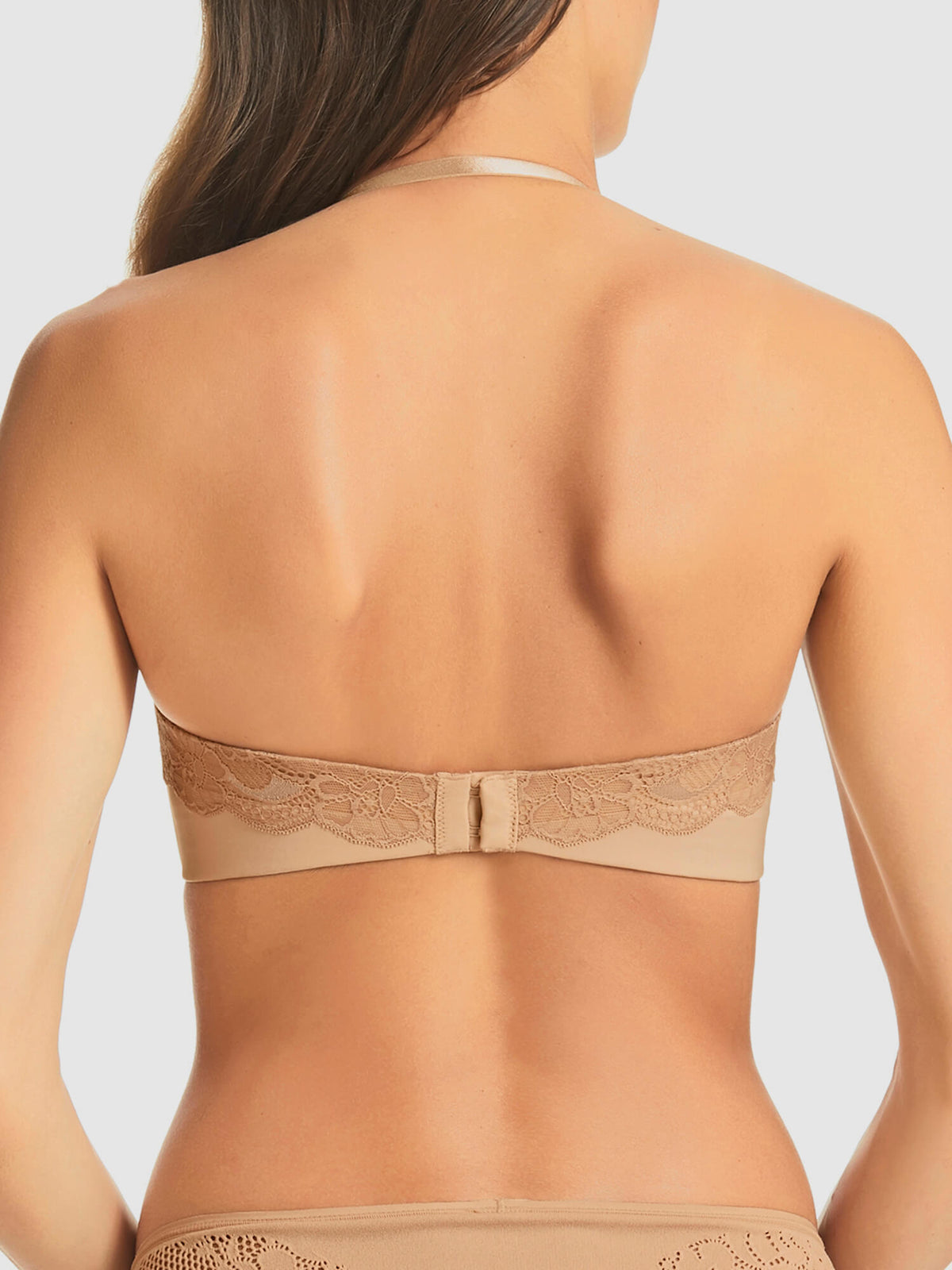 Refined Super Boost Strapless Bra in Nude by Fine Lines Lingerie - Back Halter Neck Strap
