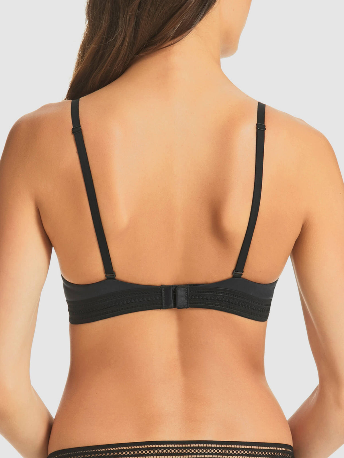 Back of Fine Lines Supersoft Convertible T Shirt Bra in Black
