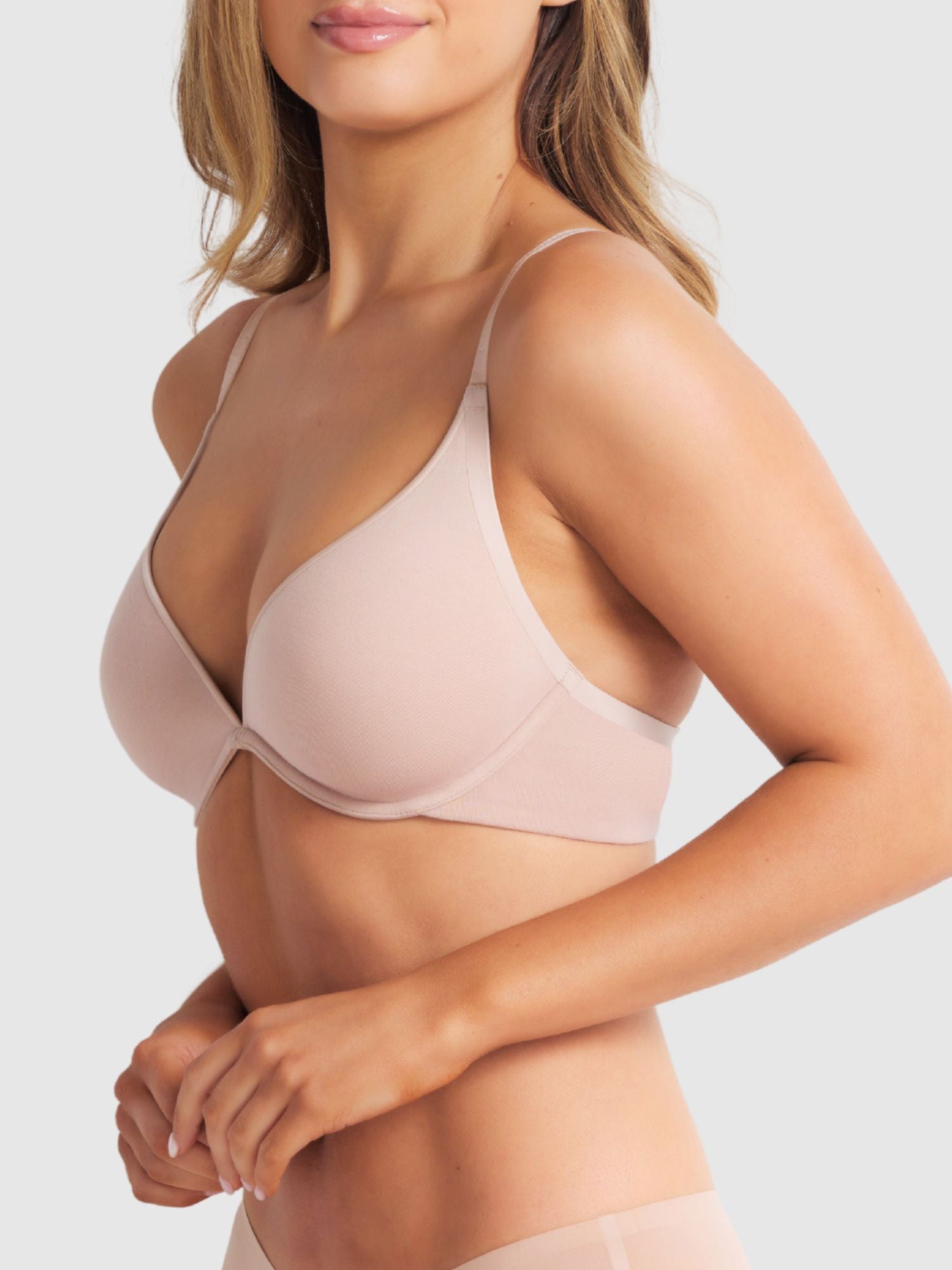 Australian Cotton Plunge Bra in Cappuccino by Fine lines Lingerie