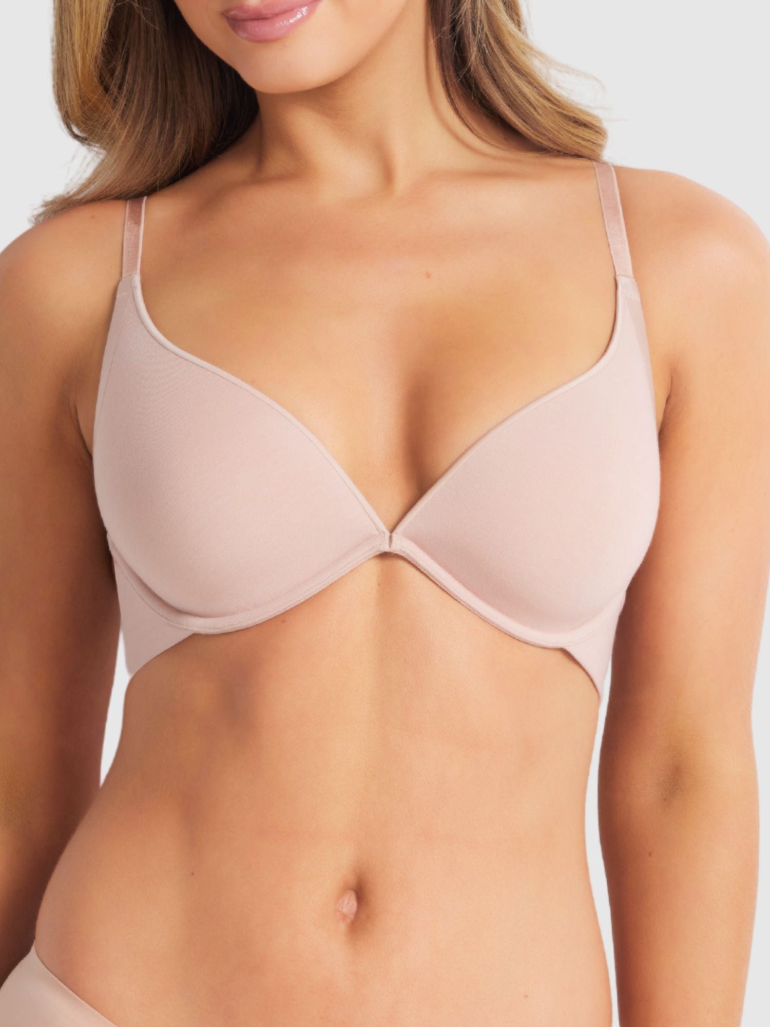 Australian Cotton Plunge Bra in Cappuccino by Fine lines Lingerie