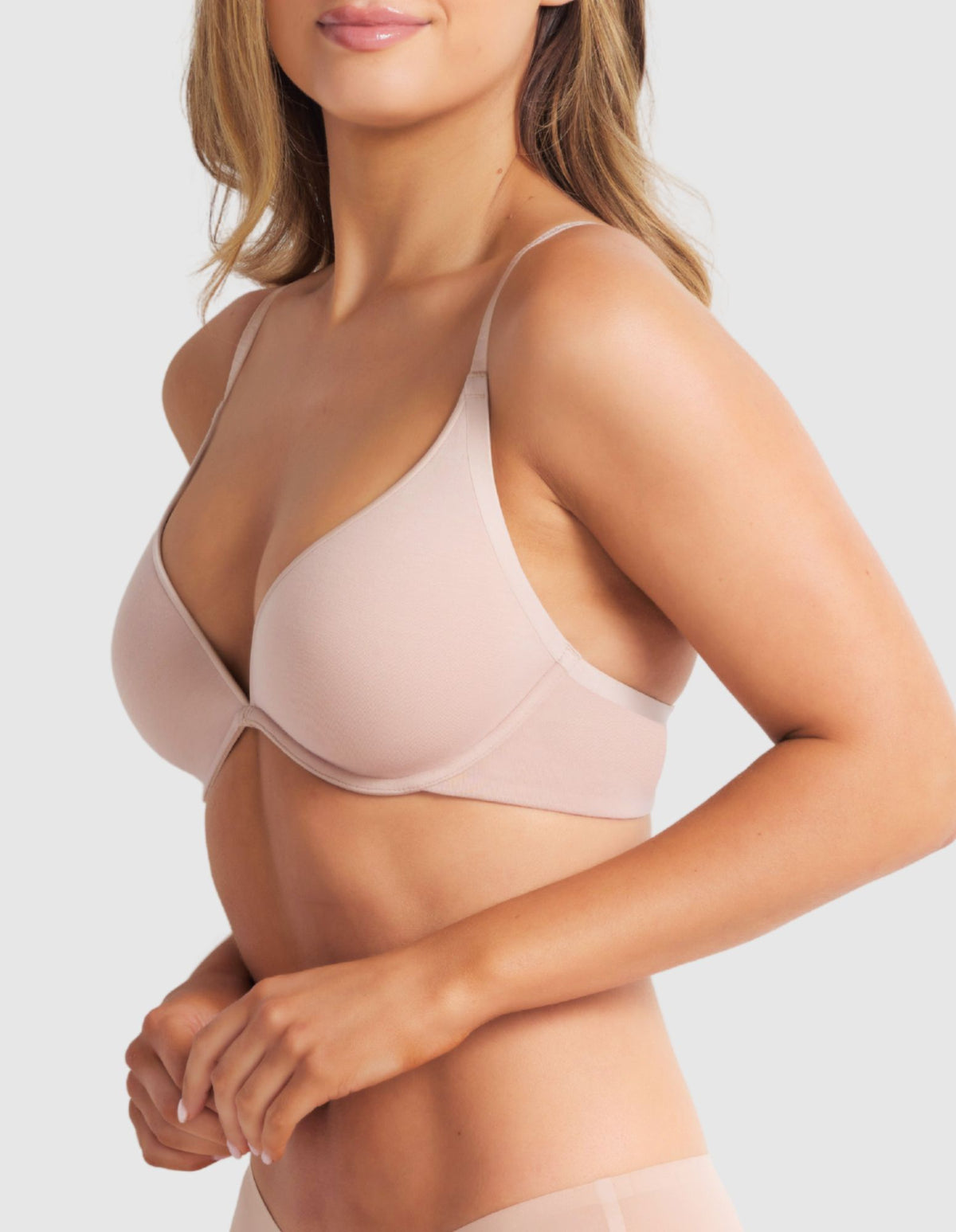 Australian Cotton Plunge Bra in Cappuccino by Fine lines Lingerie