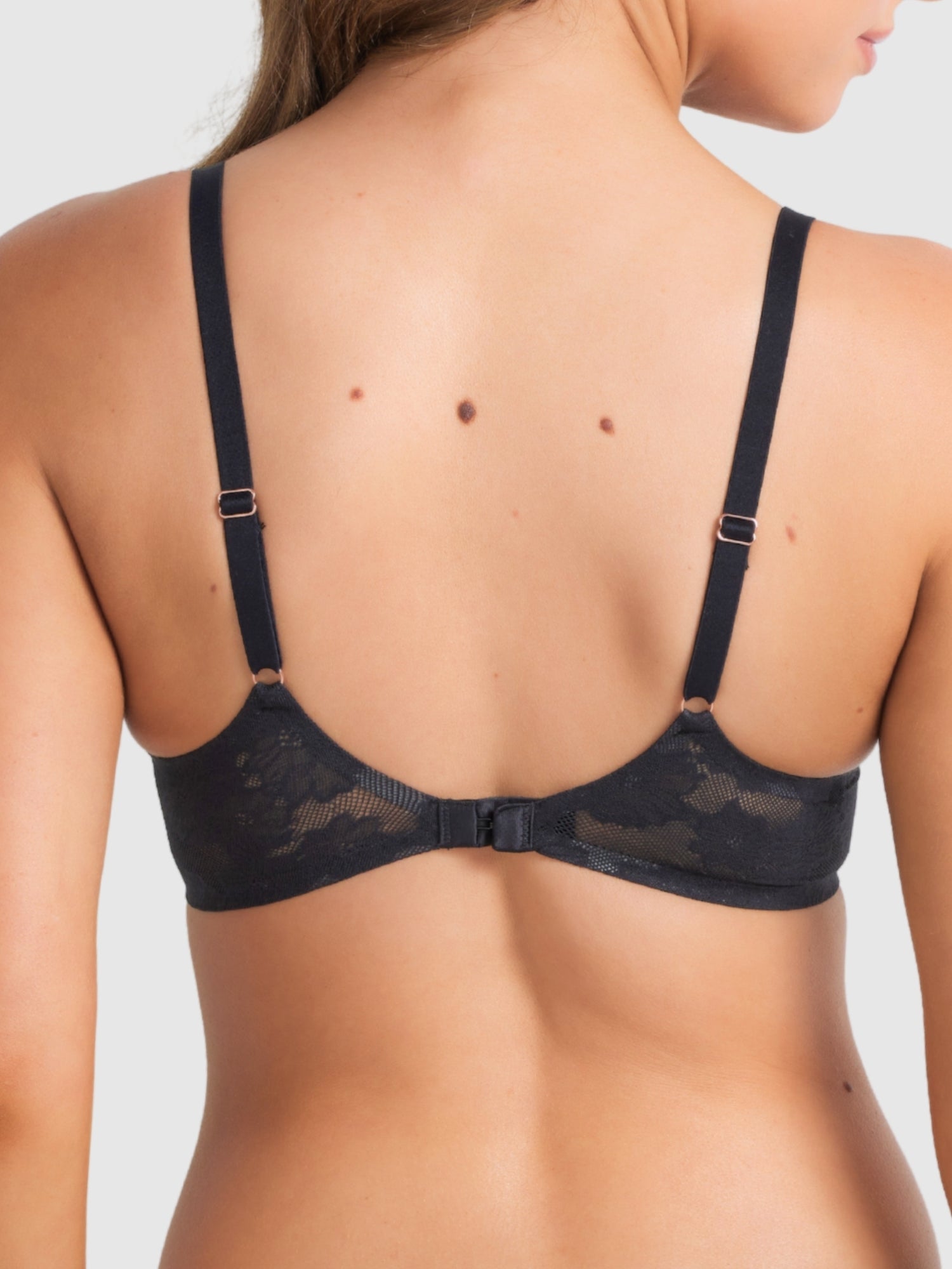 Weightless Padded Plunge Bra in Black by Fine Lines Lingerie