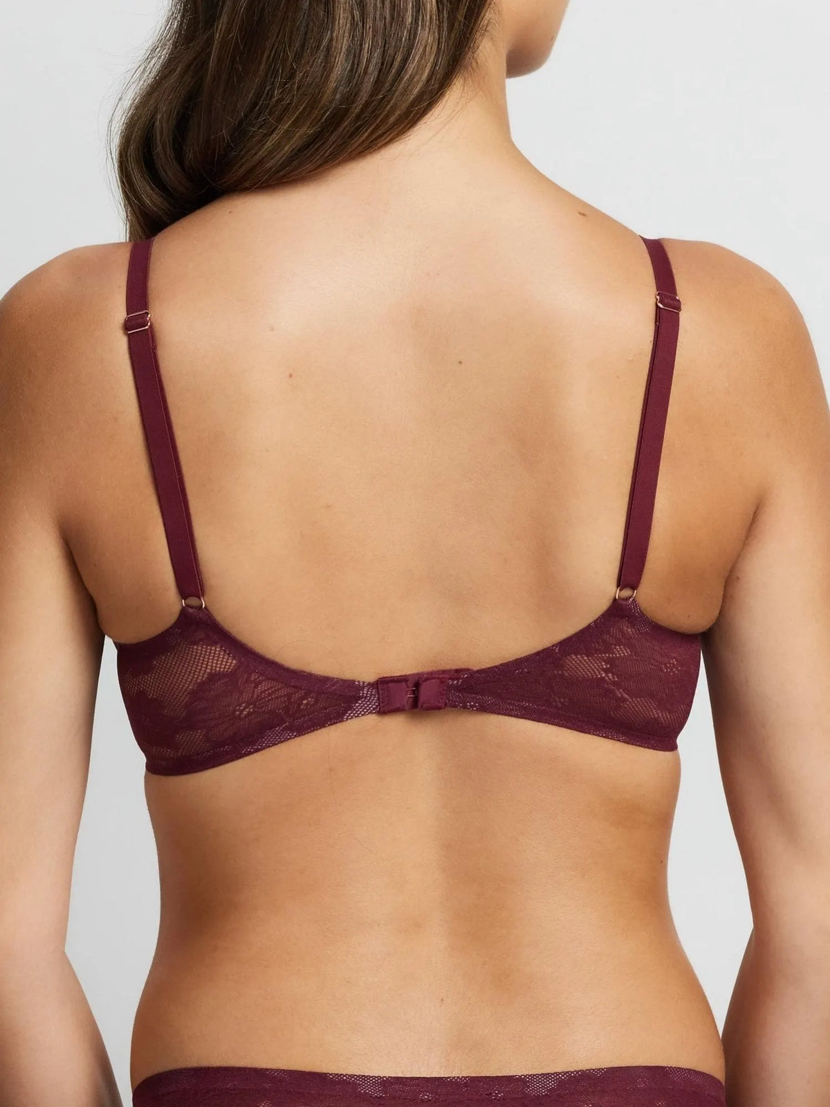 Weightless Underwire Lace Bra in Fig by Fine Lines Lingerie