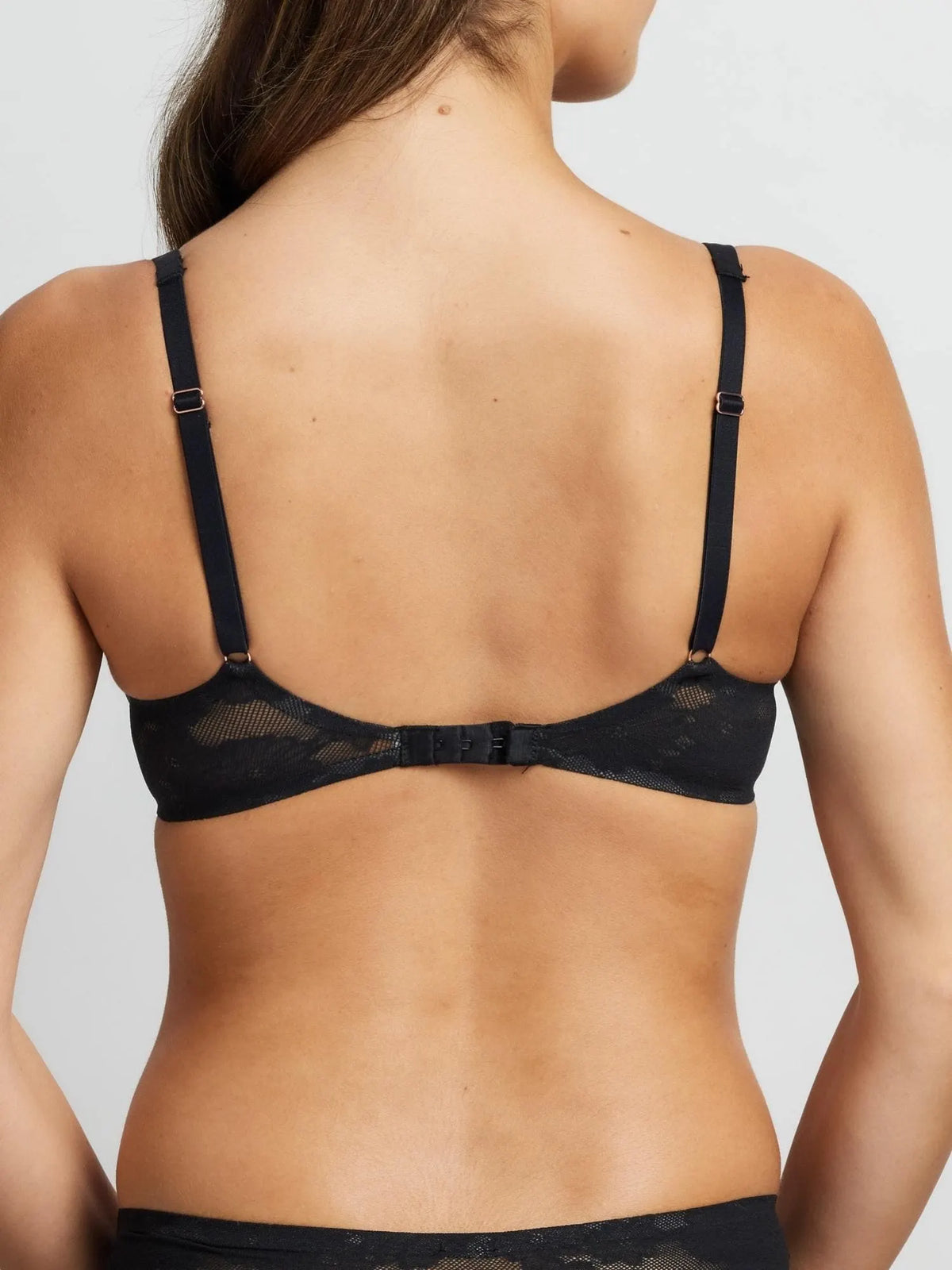 Weightless Underwire Plunge Bra in Black by Fine Lines Lingerie