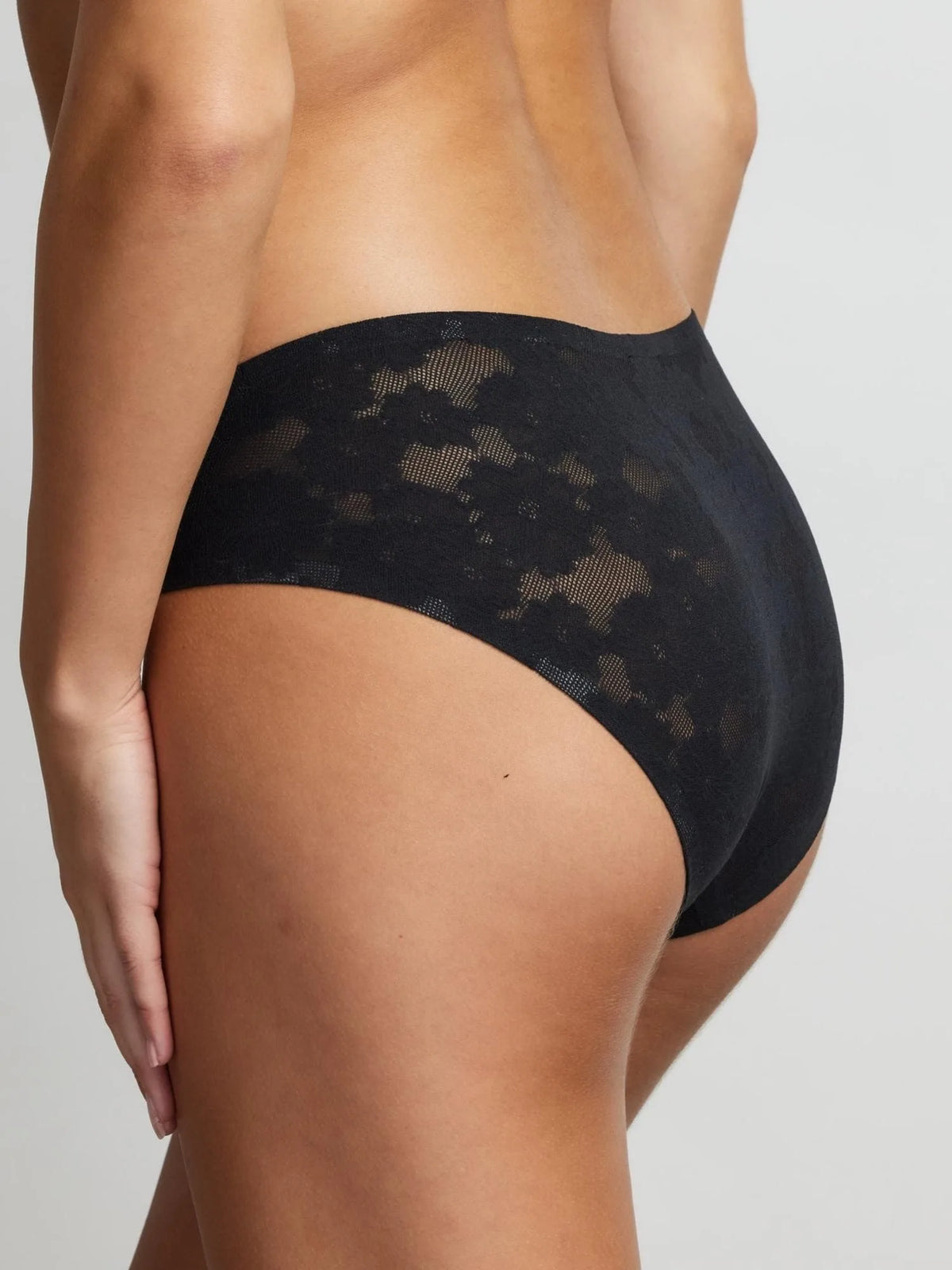 NEW Weightless Allover Lace Hi-Cut Brief in Black by Fine Lines Lingerie