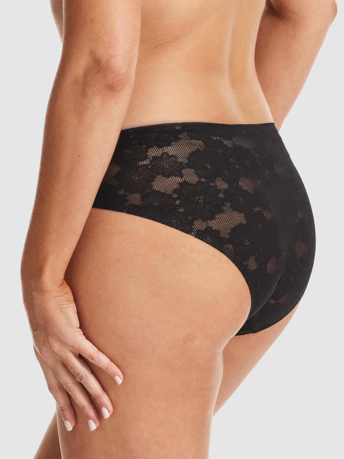 NEW Weightless Allover Lace Hi-Cut Brief in Black by Fine Lines Lingerie