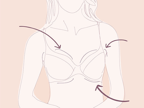 Illustration of breast spilling out of bra