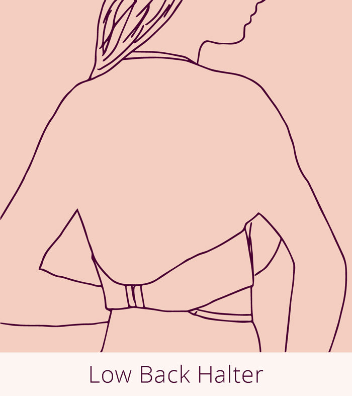 Low back halter convertible bra
