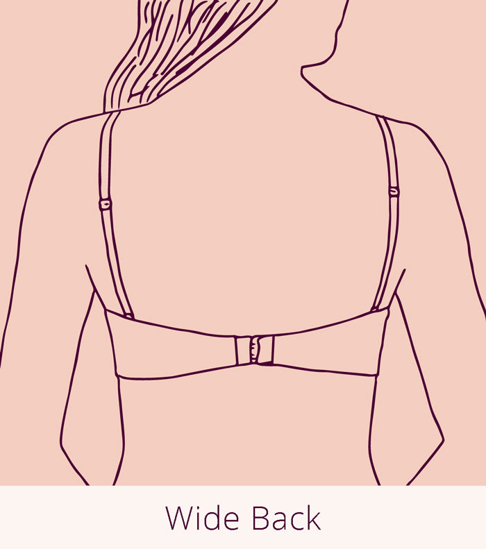 Wide back strap convertible bra